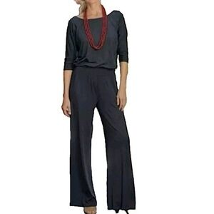 Soft Surroundings Toujours Soft Jersey Knit Black Stretch Jumpsuit Size 1X